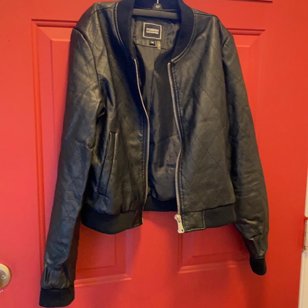 Pleather Bomber Jacket
